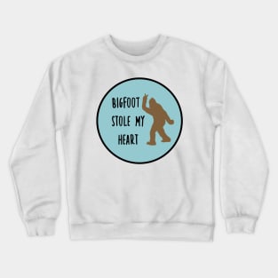 Bigfoot Stole My Heart Blue Sky Crewneck Sweatshirt